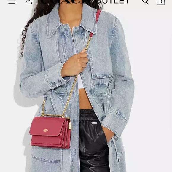 Watermelon Pink snd Gold Crossbody Authentic Purse - Picture 1 of 5